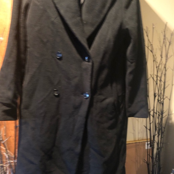 Wool Black Pea Coat by Newport News Size 10 - Picture 2 of 2